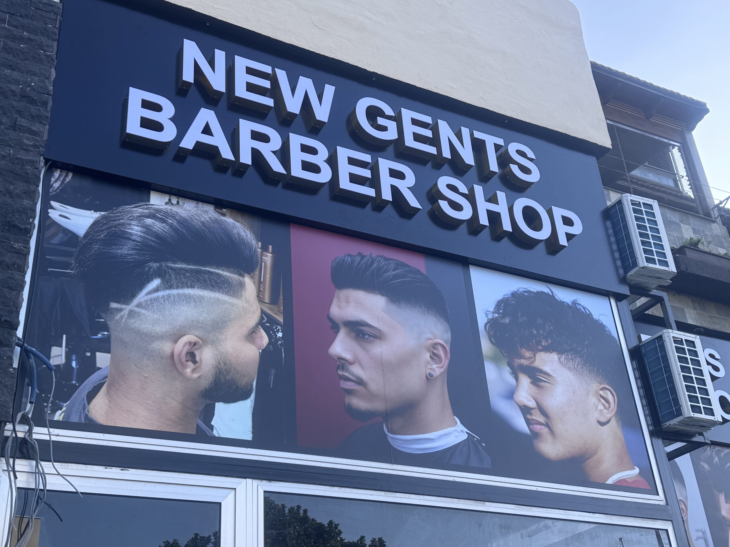 3D letters sign for New Gents Barber Shop in Larnaca.