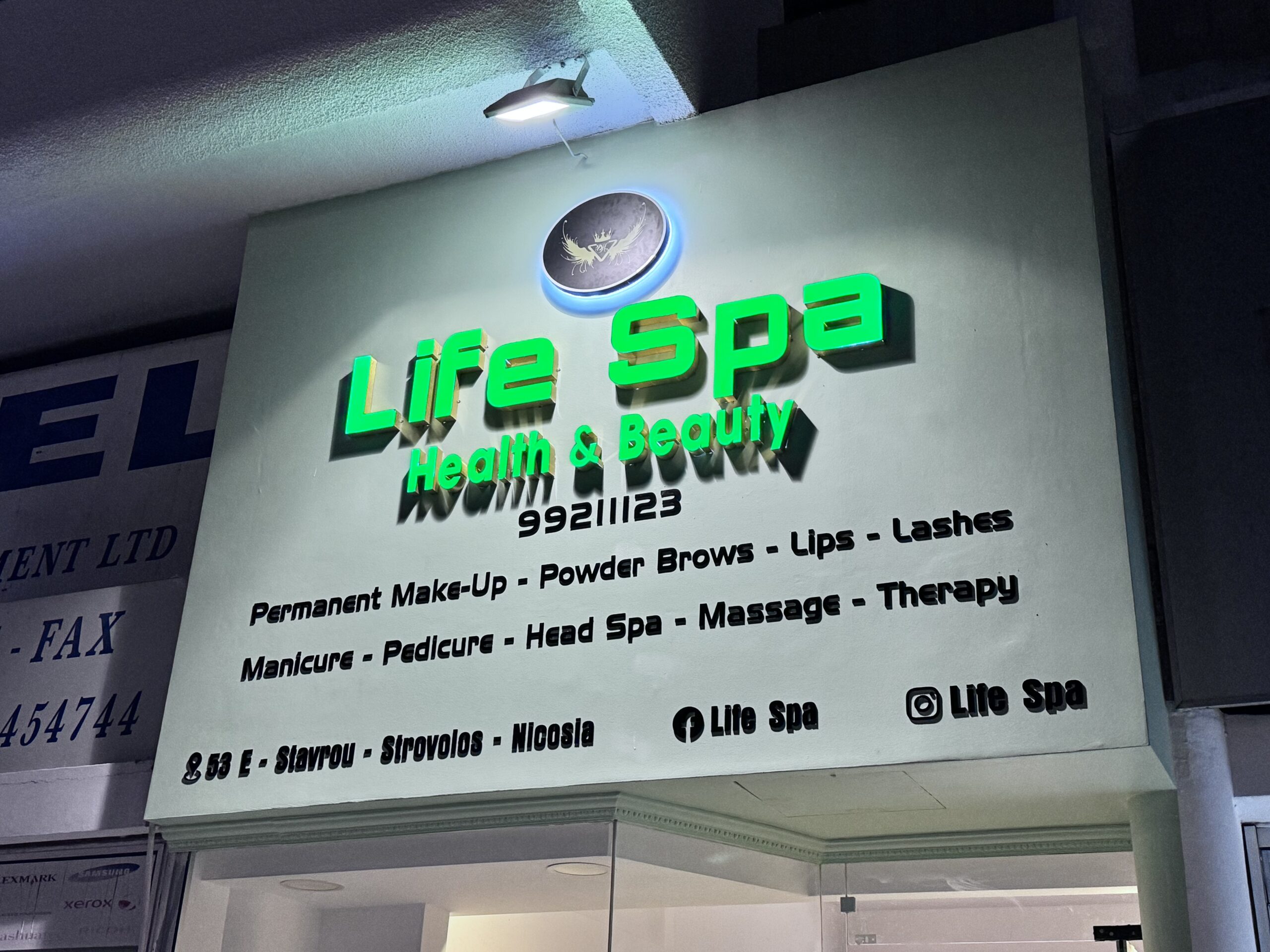 3D letters sign for Life Spa in Strovolos, Nicosia